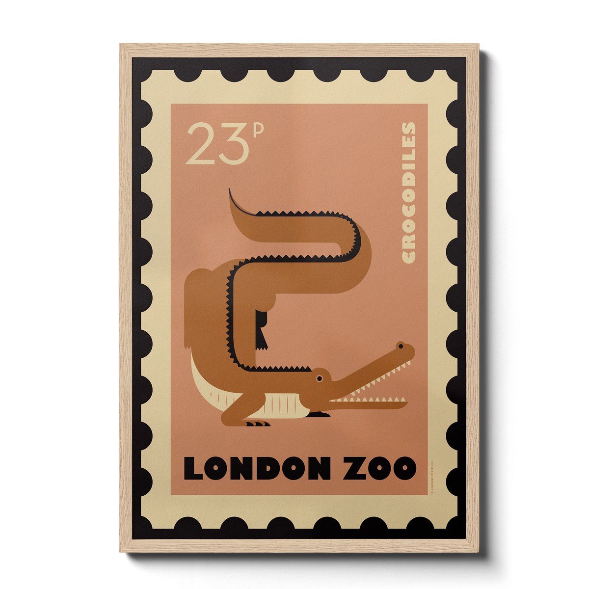 London Zoo Stamp collection print Crocodile Telegramme Paper Co.