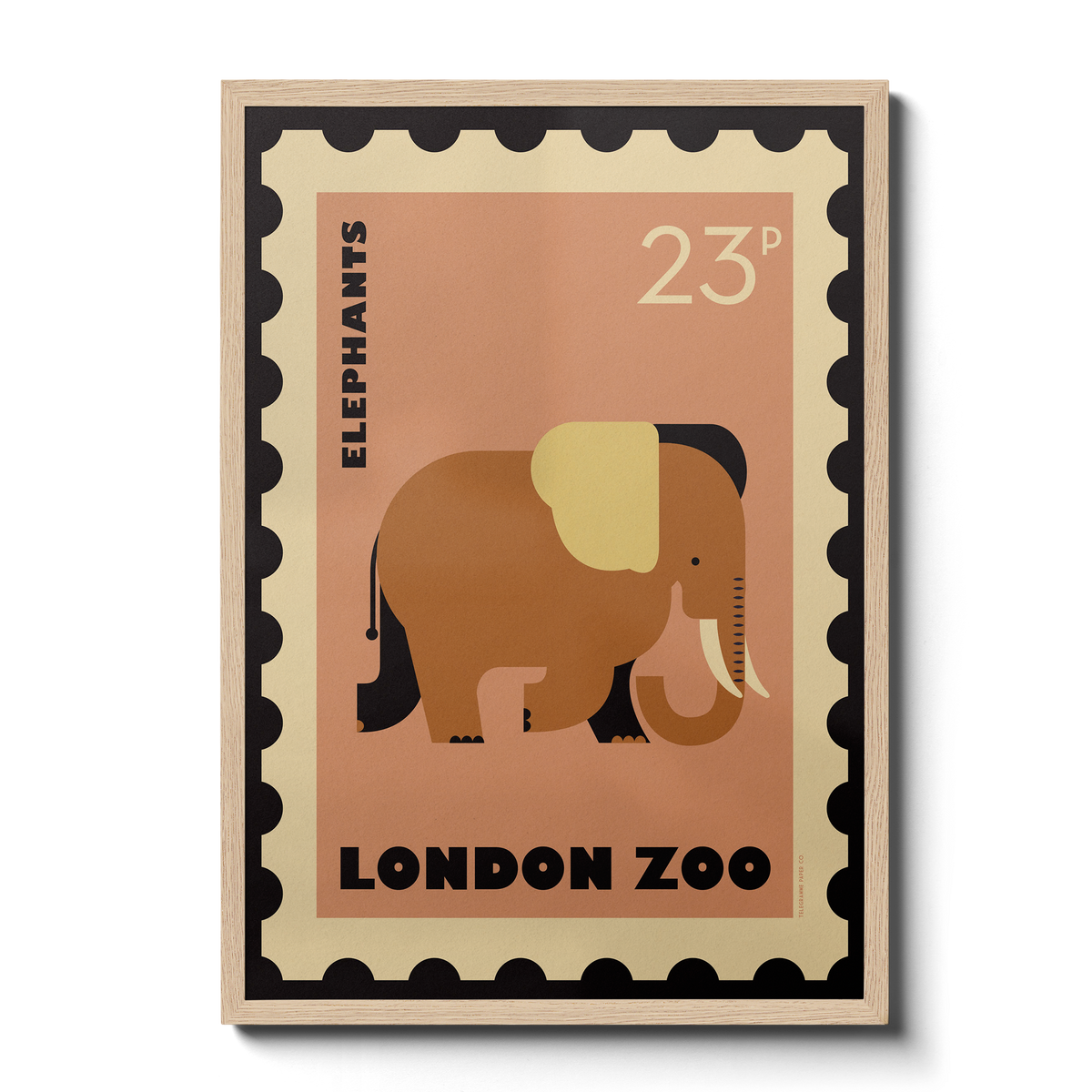 London Zoo Stamp collection print Elephant Telegramme Paper Co.