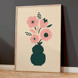 Abstract Blooms - Poppy pink