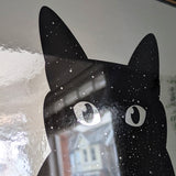 Astro Cat silver mirror foil print