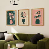 Abstract Blooms - Poppy pink