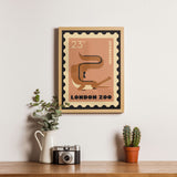 London Zoo Stamp collection print - Crocodile