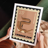 London Zoo Stamp collection print - Crocodile