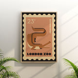 London Zoo Stamp collection print - Crocodile