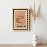 London Zoo Stamp collection print - Crocodile
