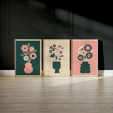 Abstract Blooms - Poppy pink