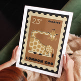 London Zoo Stamp collection print - Giraffe