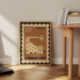 London Zoo Stamp collection print - Giraffe
