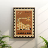 London Zoo Stamp collection print - Giraffe