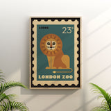 London Zoo Stamp collection print - Lion