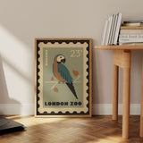 London Zoo Stamp collection print - Macaw