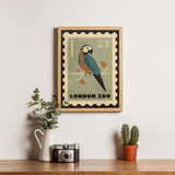London Zoo Stamp collection print - Macaw
