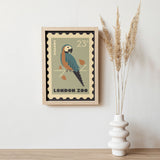 London Zoo Stamp collection print - Macaw