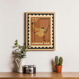 London Zoo Stamp collection print - Orangutan
