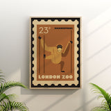 London Zoo Stamp collection print - Orangutan