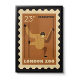 London Zoo Stamp collection print - Orangutan