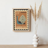 London Zoo Stamp collection print - Peacock