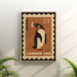 London Zoo Stamp collection print - Penguin