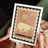 London Zoo Stamp collection print - Polar Bear
