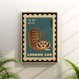 London Zoo Stamp collection print - Tiger