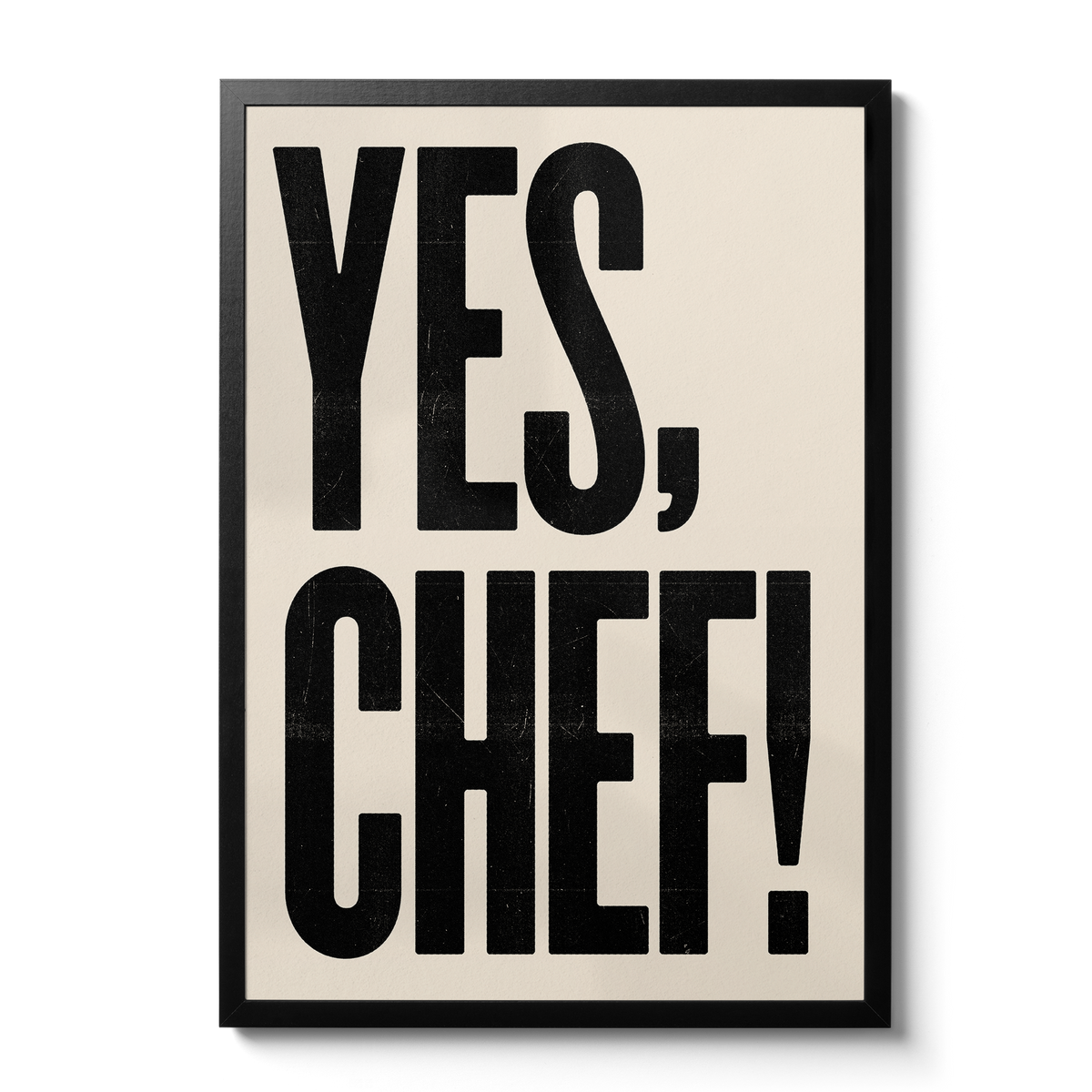 YES CHEF! Typographic letterpress style Wall art giclee print – Telegramme
