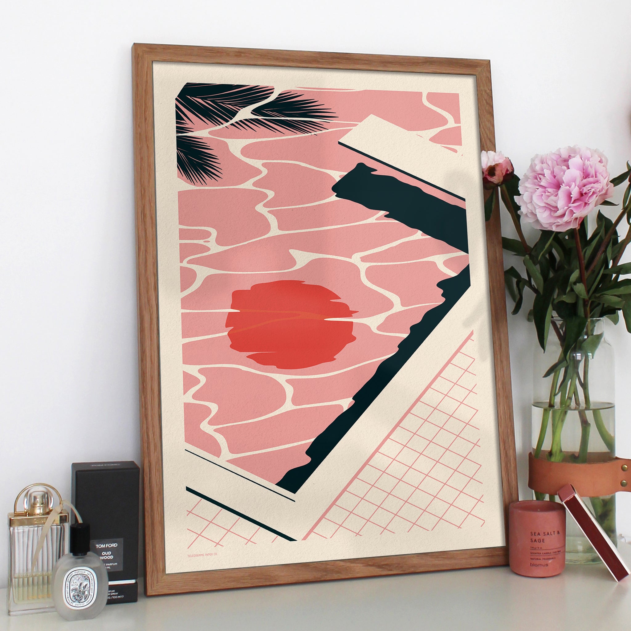 アートポスター　OAK　Art Frame　Pink × Overlap OAK Art Frame 暮らしにアートを Pink × Overlap Abstract #3
