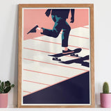 Summertime Travel Skate - Giclée Print