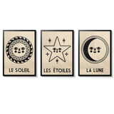 Sun, Moon & Stars - 3 Giclée Print Set